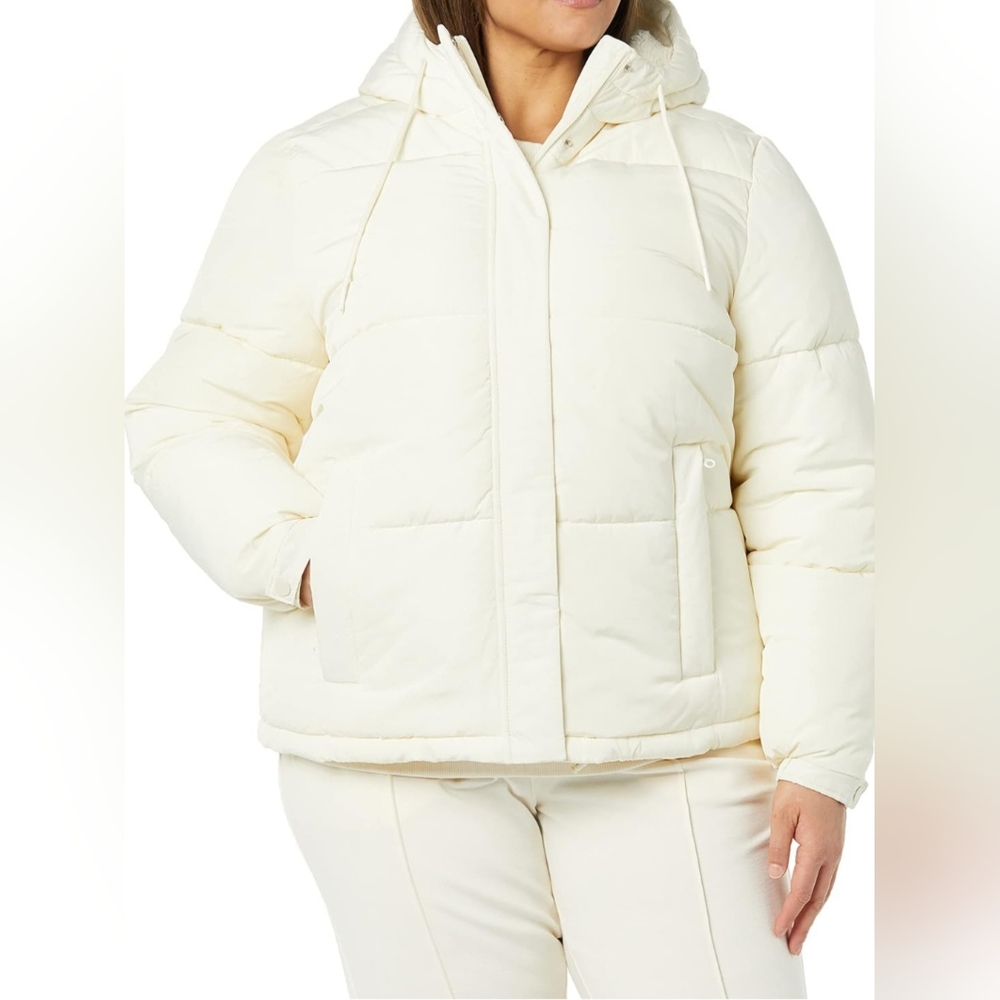 Water Repellent Sherpa Lined Hooded Puffer Jacket NWT